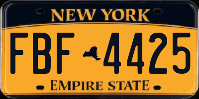 NY license plate FBF4425