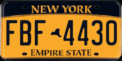 NY license plate FBF4430