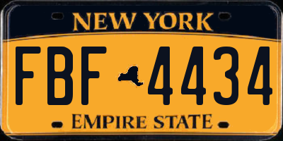 NY license plate FBF4434
