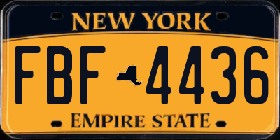 NY license plate FBF4436