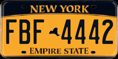 NY license plate FBF4442