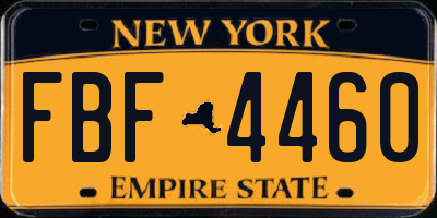NY license plate FBF4460