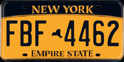 NY license plate FBF4462