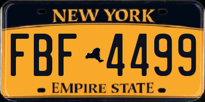 NY license plate FBF4499