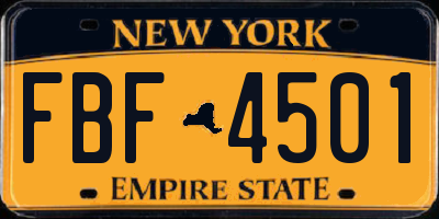 NY license plate FBF4501