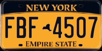 NY license plate FBF4507