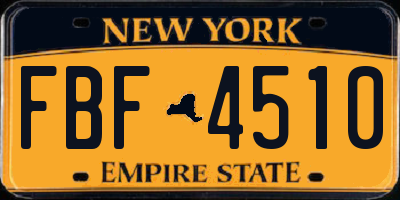 NY license plate FBF4510