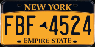 NY license plate FBF4524
