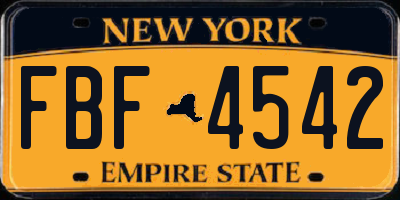 NY license plate FBF4542