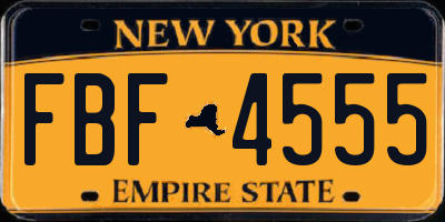 NY license plate FBF4555