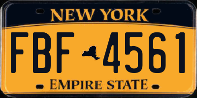 NY license plate FBF4561