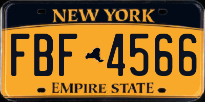 NY license plate FBF4566