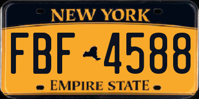 NY license plate FBF4588
