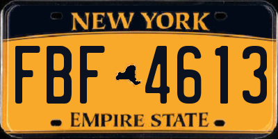 NY license plate FBF4613