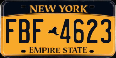 NY license plate FBF4623