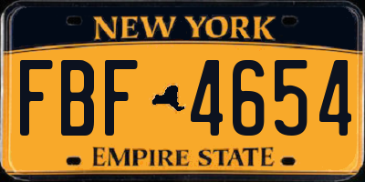 NY license plate FBF4654