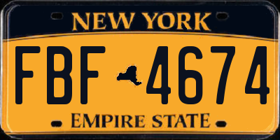NY license plate FBF4674