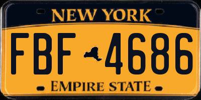 NY license plate FBF4686