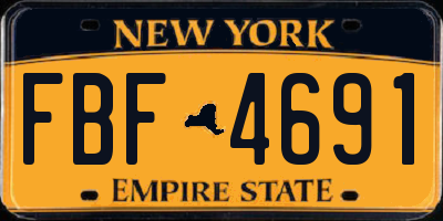 NY license plate FBF4691