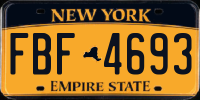 NY license plate FBF4693