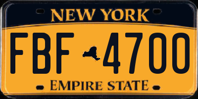 NY license plate FBF4700