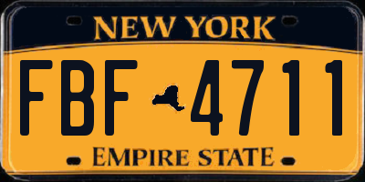 NY license plate FBF4711