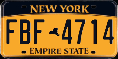 NY license plate FBF4714