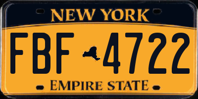 NY license plate FBF4722