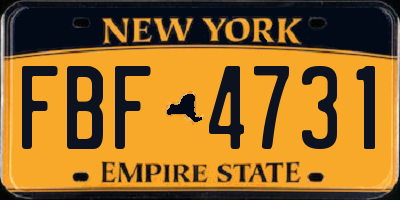 NY license plate FBF4731