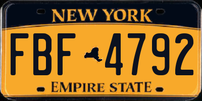 NY license plate FBF4792