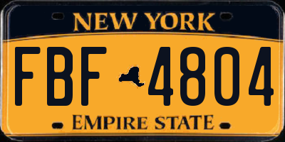 NY license plate FBF4804