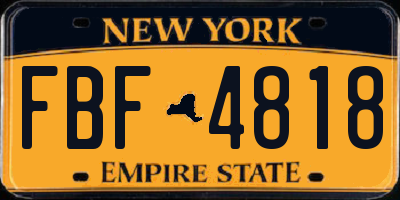 NY license plate FBF4818