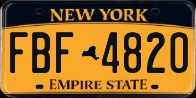 NY license plate FBF4820