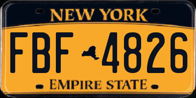 NY license plate FBF4826