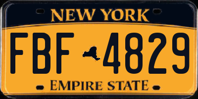 NY license plate FBF4829