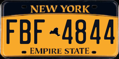 NY license plate FBF4844
