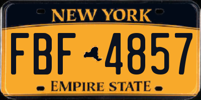 NY license plate FBF4857