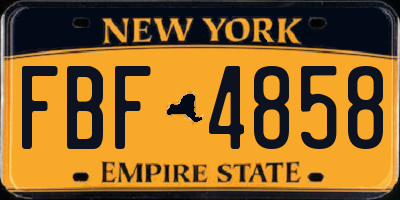 NY license plate FBF4858