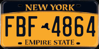 NY license plate FBF4864