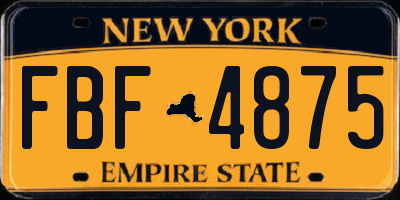 NY license plate FBF4875