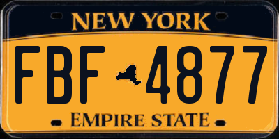 NY license plate FBF4877