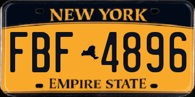 NY license plate FBF4896
