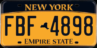 NY license plate FBF4898
