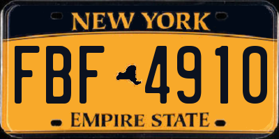 NY license plate FBF4910
