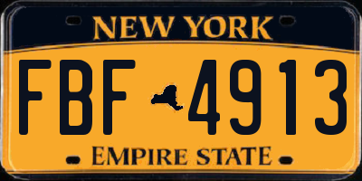 NY license plate FBF4913