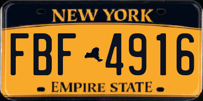 NY license plate FBF4916