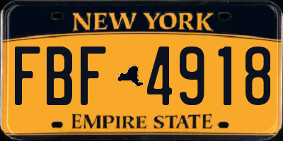 NY license plate FBF4918