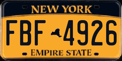 NY license plate FBF4926