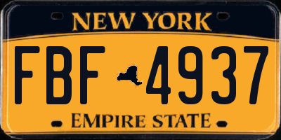 NY license plate FBF4937