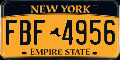 NY license plate FBF4956